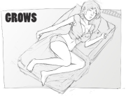 A woman grows into a giantess while she sleeps